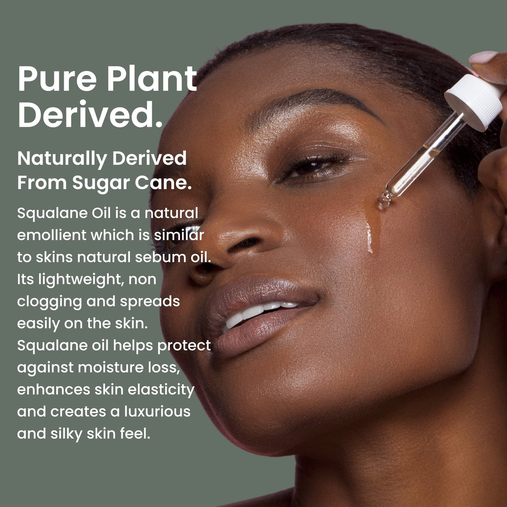 Natural Outcome Pure Squalane Oil used as a finishing touch on hair