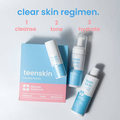 Natural Outcome Teen Skin Kit toner bottle highlights pore refining for teen skin.