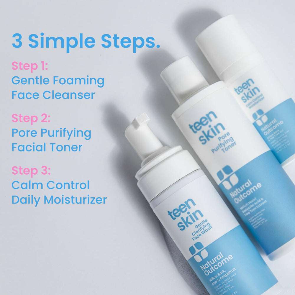 Natural Outcome Teen Skin Calm Control Moisturizer label design conveys clean cruelty-free branding.