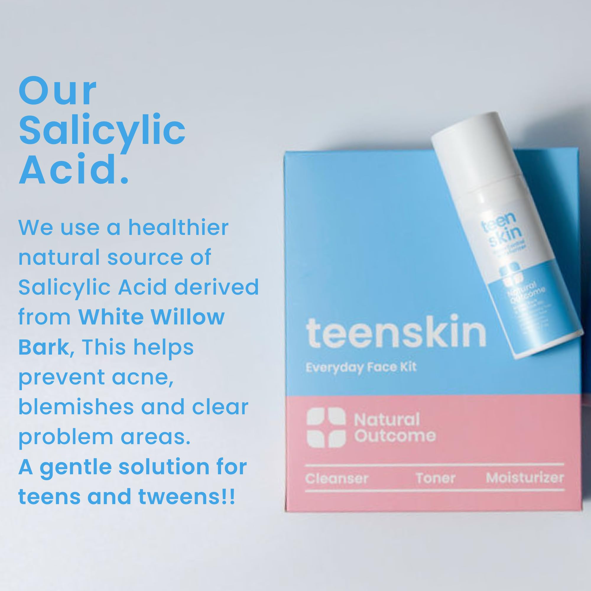 Natural Outcome Teen Skin Calm Control Moisturizer matte finish image hints shine-free look.
