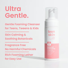 Foam close-up shows light lather for quick rinses.