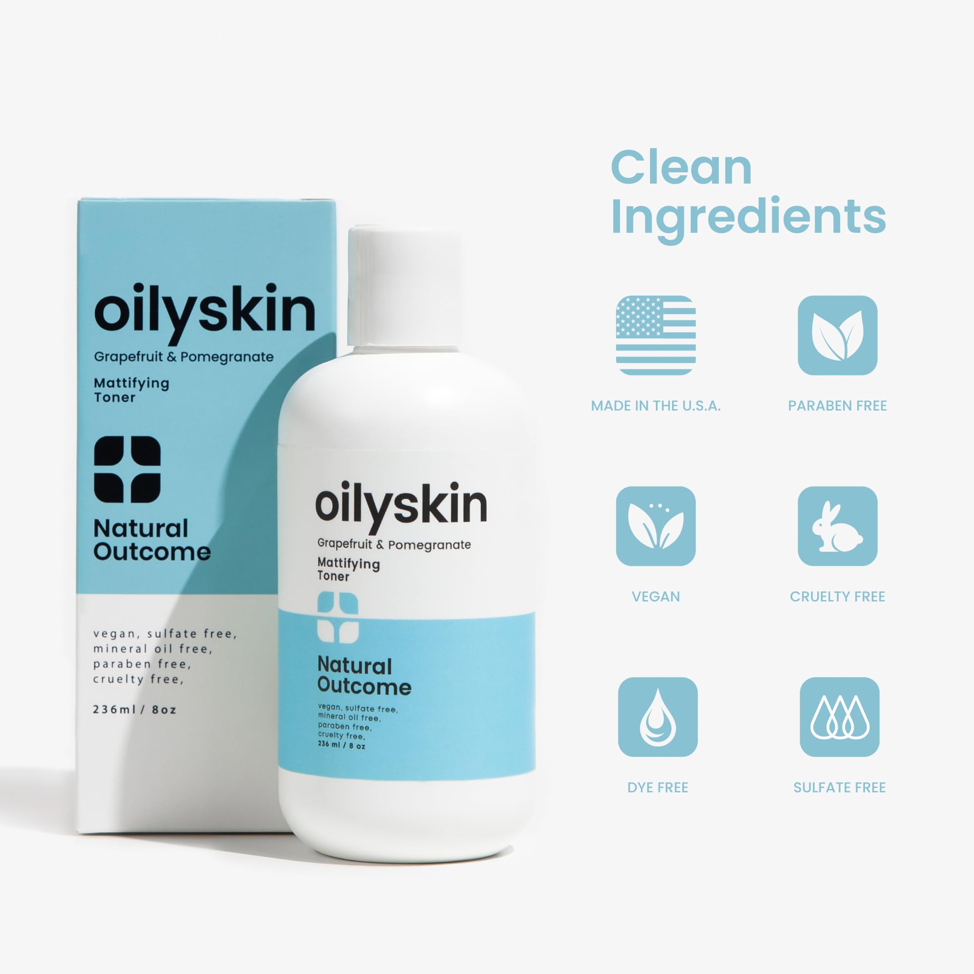 Natural Outcome offers a matte finish promoting shine-free skin.