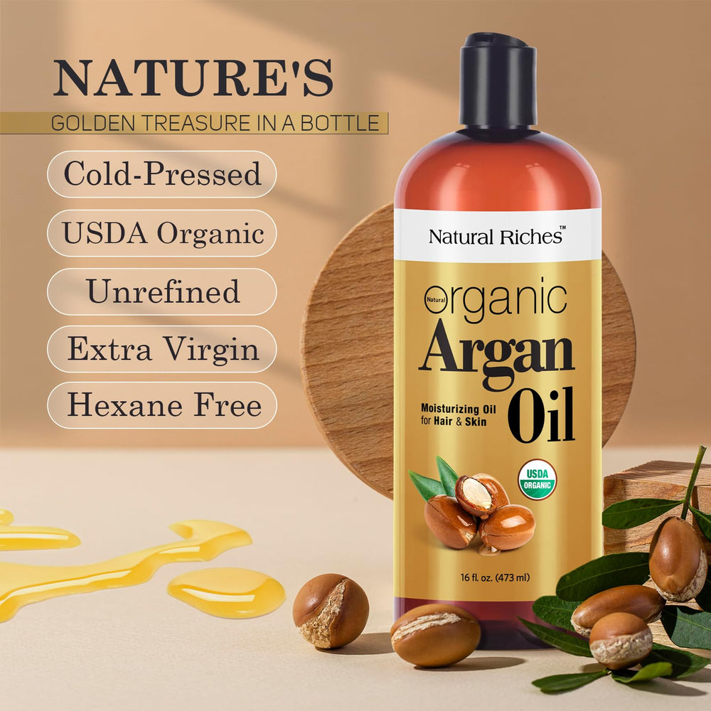 Natural Riches argan oil provides lightweight, non-greasy coverage.