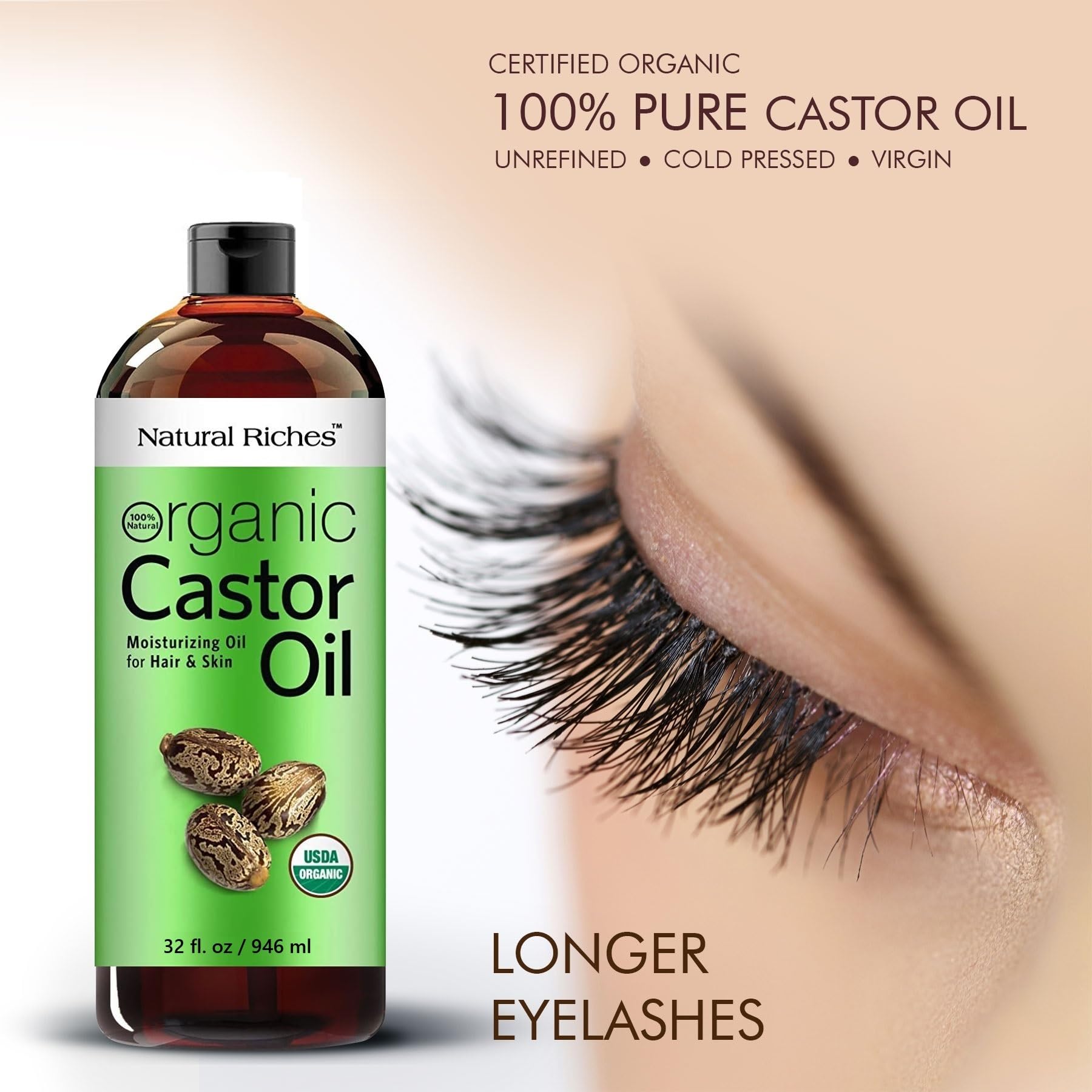 Natural Riches Castor Oil on scalp for dandruff and soothing moisturization
