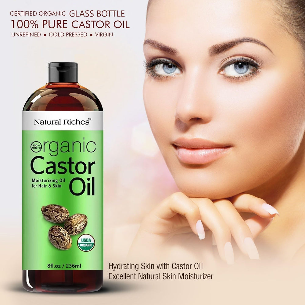 Natural Riches castor oil for dry skin delivers hydrating care on rough patches.