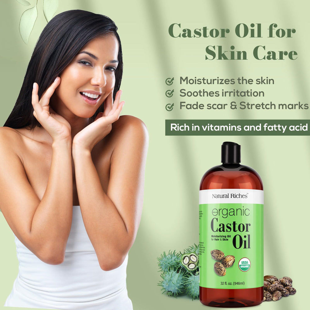 Natural Riches Organic Castor Oil for eyelash and brow care and fullness