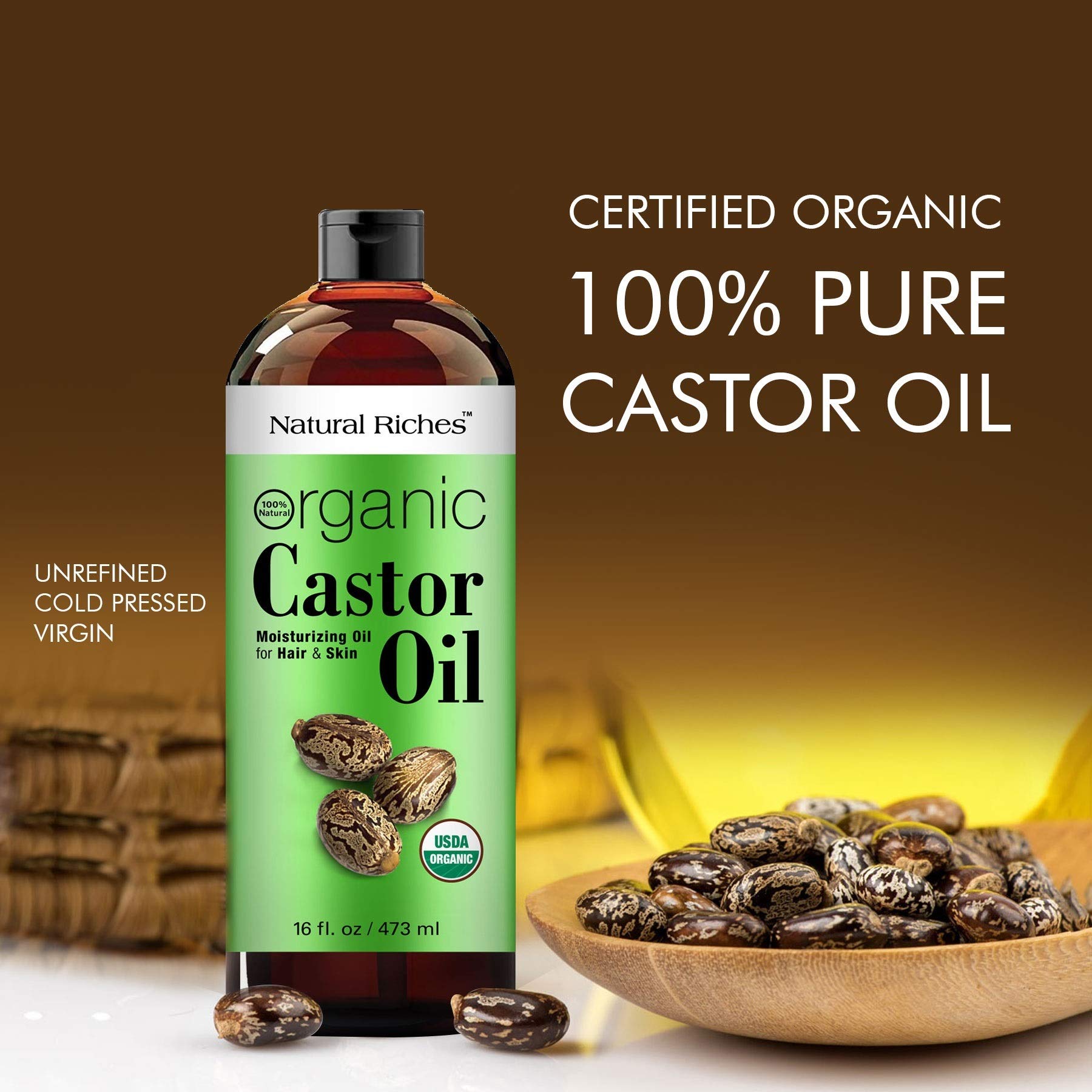 Natural Riches Castor Oil used on eyebrows for grooming and fullness.