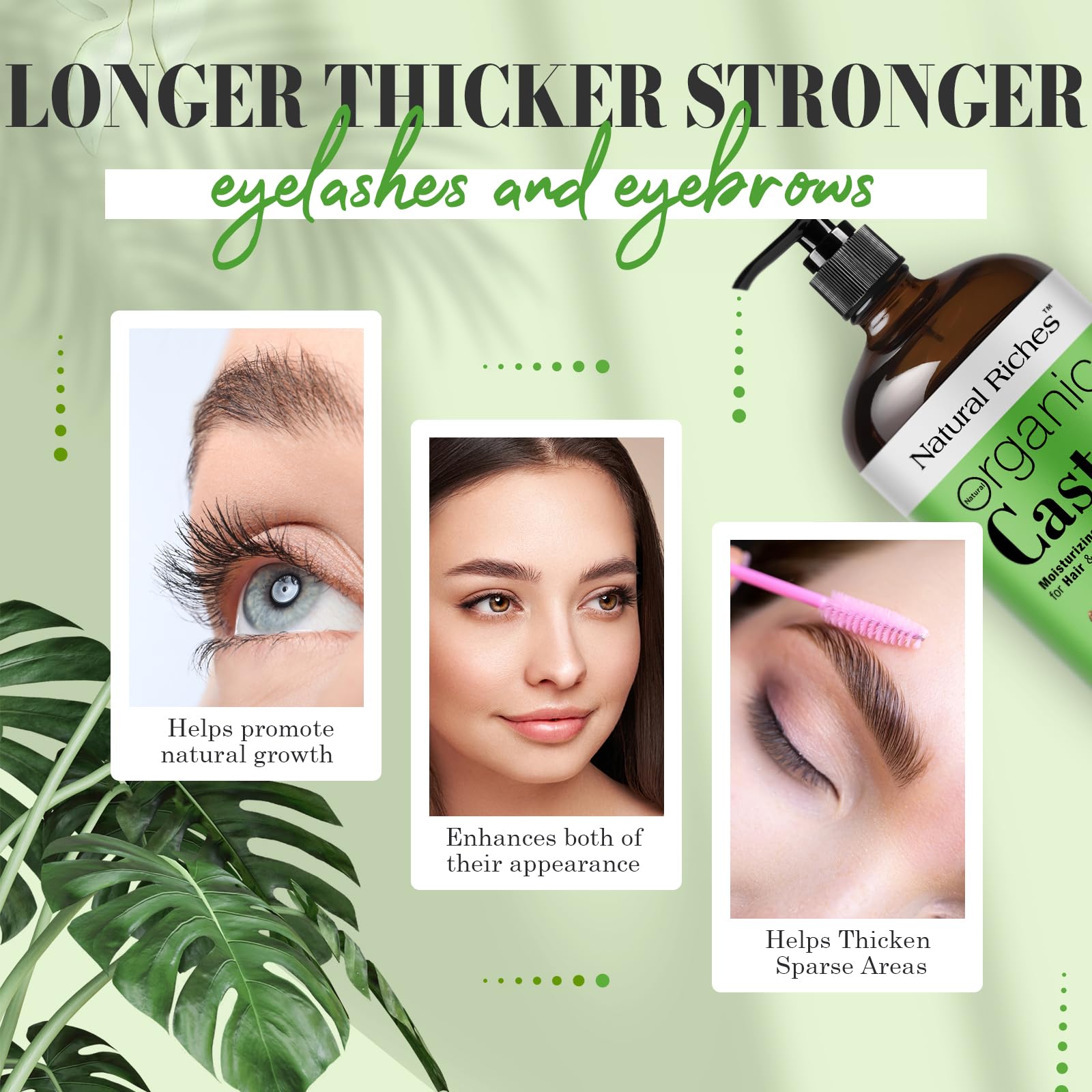 Natural Riches castor oil for hair care application nourishes scalp.