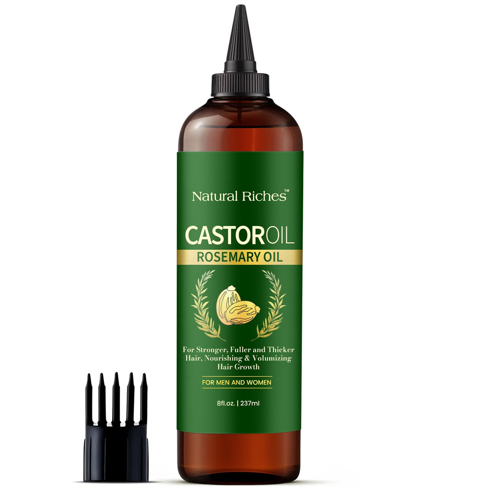Natural Riches Castor Oil with Rosemary helps all hair types shine.