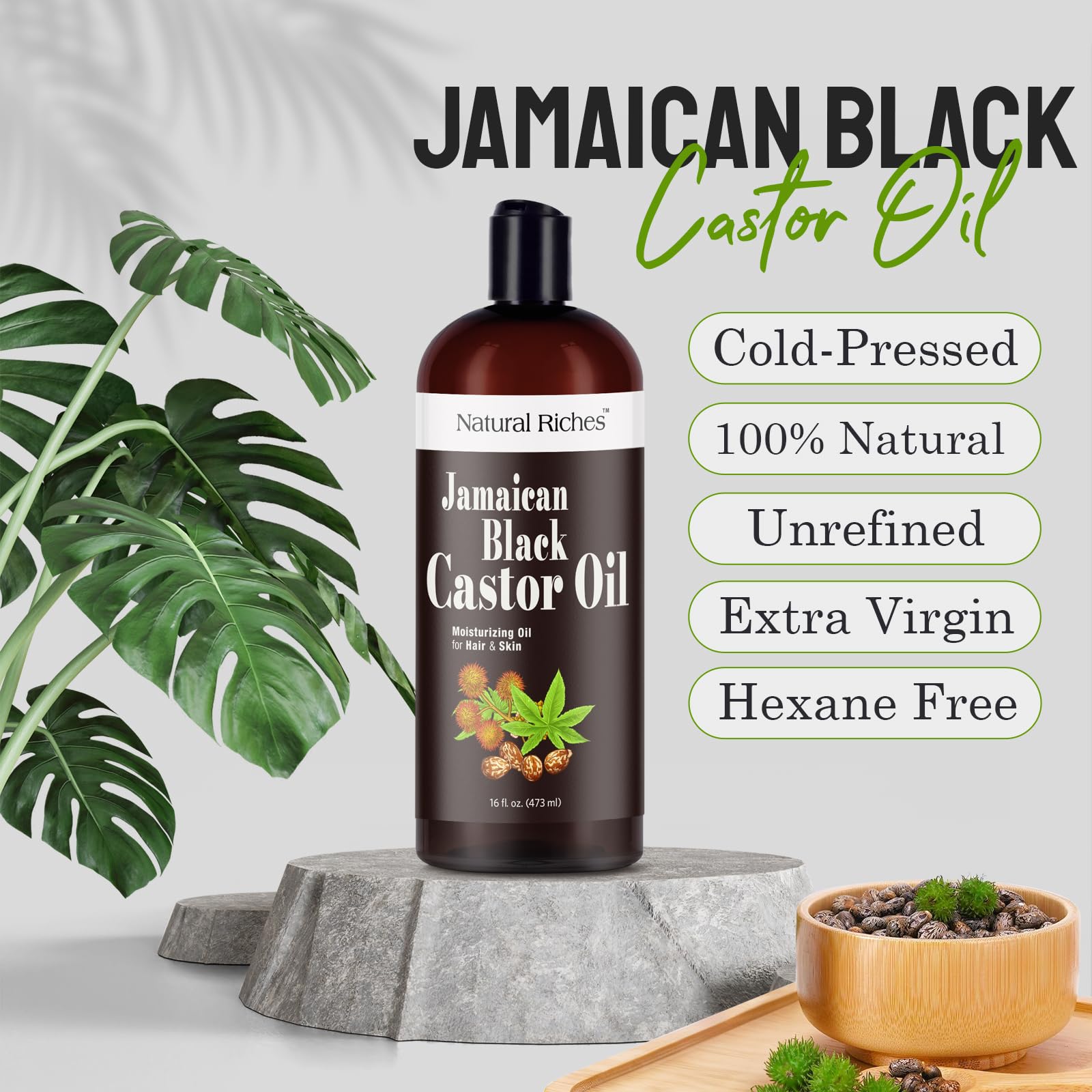 Natural Riches Jamaican Black Castor Oil for eyebrows helps enhance natural fullness.
