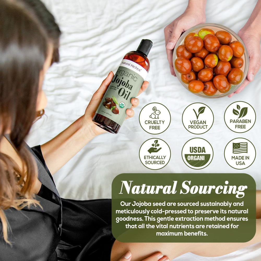 Natural Riches Jojoba Oil for cuticle care helps nourish nails