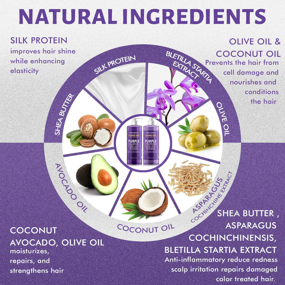 Natural Riches purple-tone action for silver and grey hair.