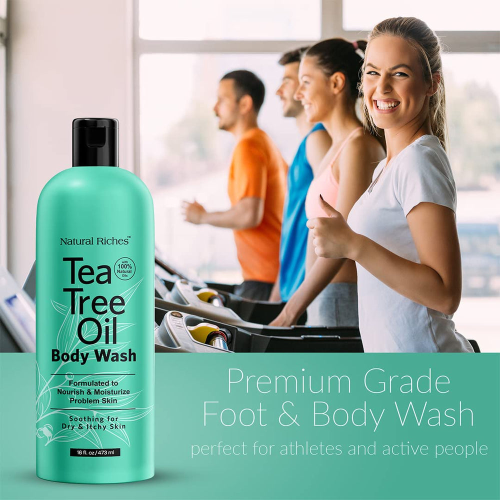 Daily use scene with Natural Riches Tea Tree Oil Body Wash