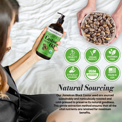 Natural Riches castor oil USDA Organic label signals purity and safety.