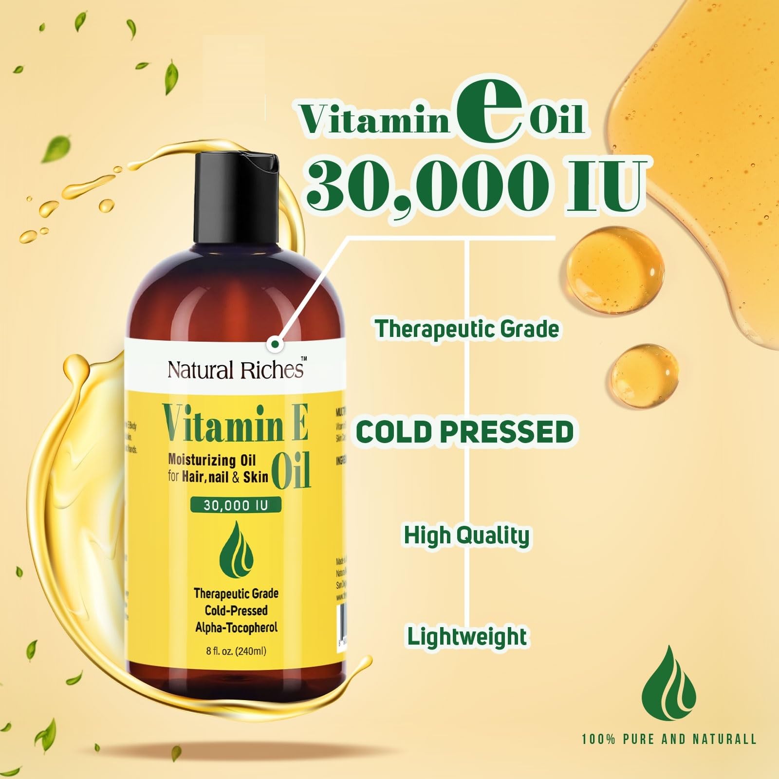 Nail care with Natural Riches Vitamin E Oil to support cuticle hydration.