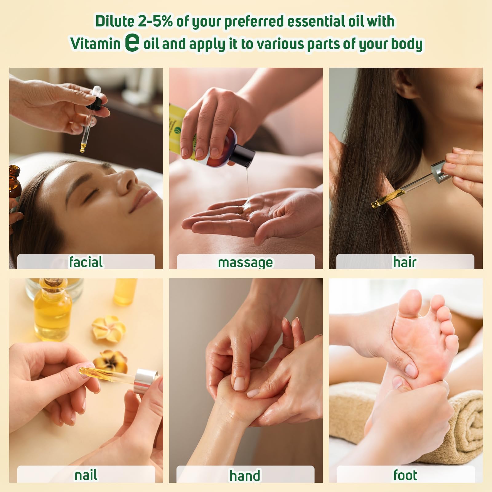 Scalp care with Natural Riches Vitamin E Oil promoting moisture balance.