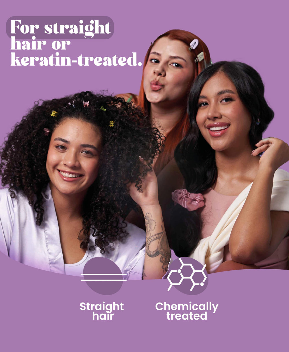 Natural Sant Liso Vital heat protection application demonstrates styling safety