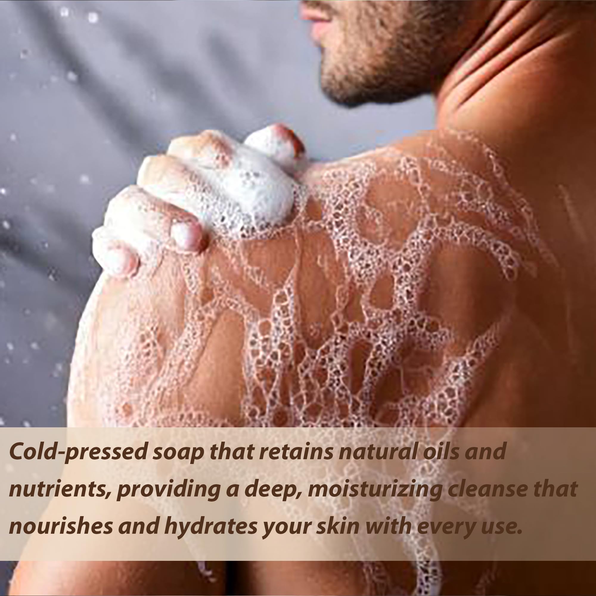 Natural Splash Shower scene with soap bar for refreshing daily cleanse