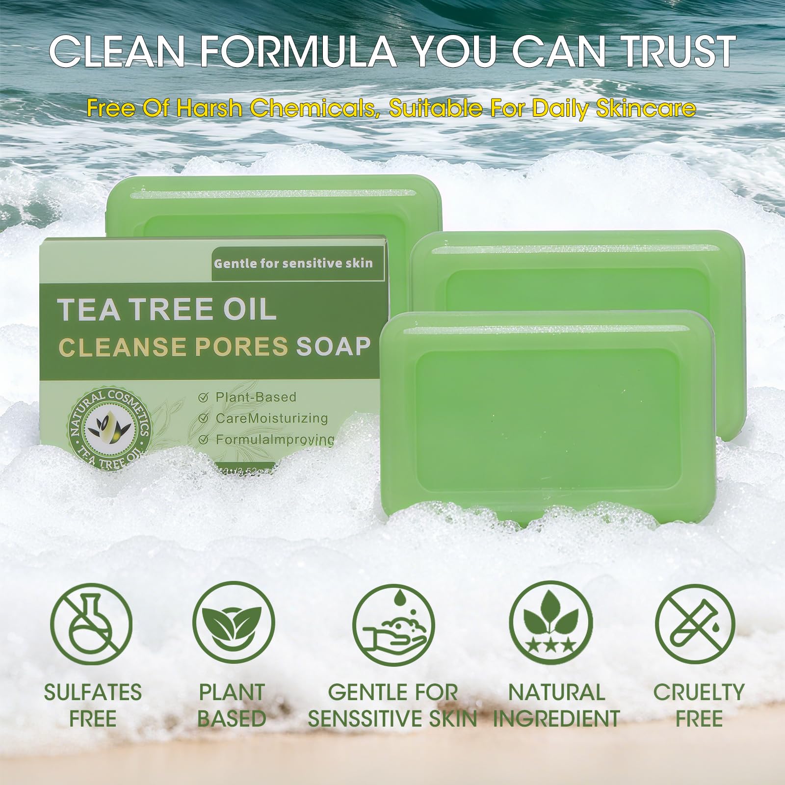 Natural Tea Tree Soap Bar face and body cleansing suitable for daily routines.