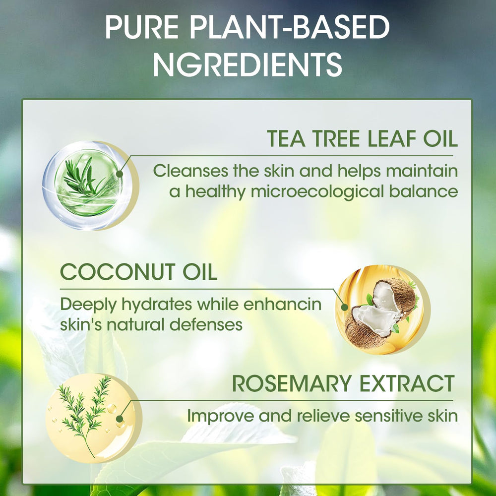Natural Tea Tree Soap Bar texture exfoliation reveals refined pores and brighter skin.