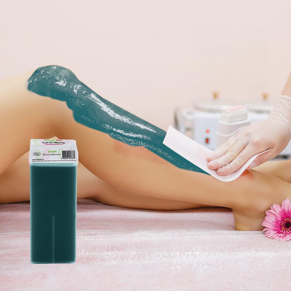 NATURAL-WAX large-area application on legs shows efficient coverage.
