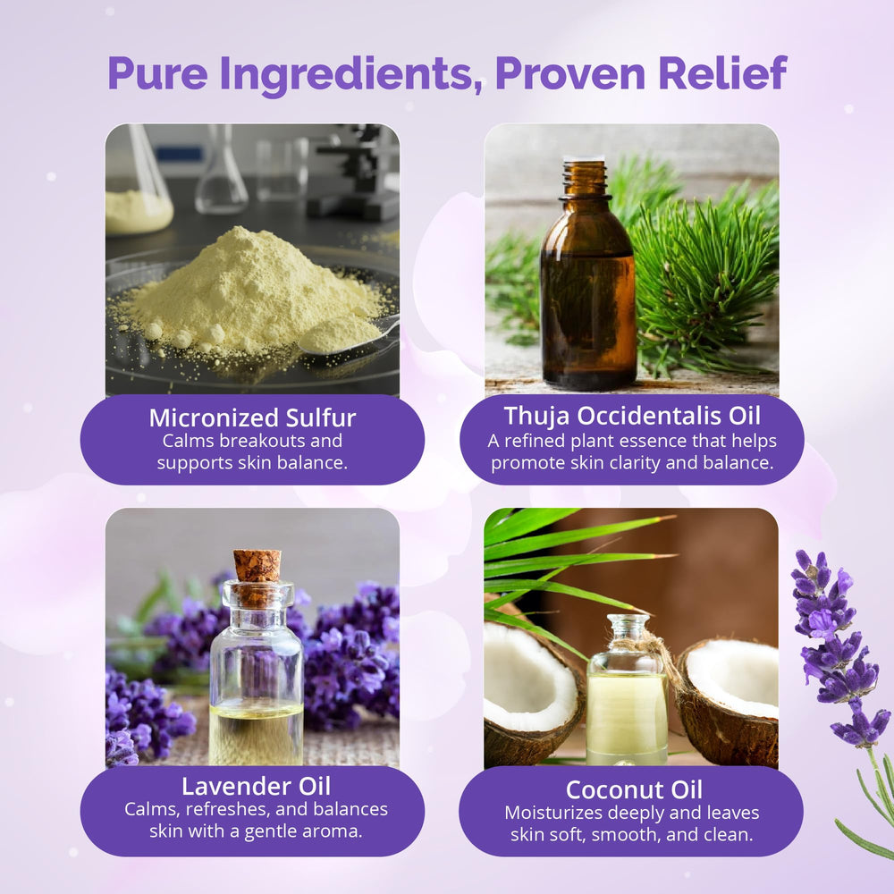 Naturasil sulfur lavender soap bar itching relief on irritated skin