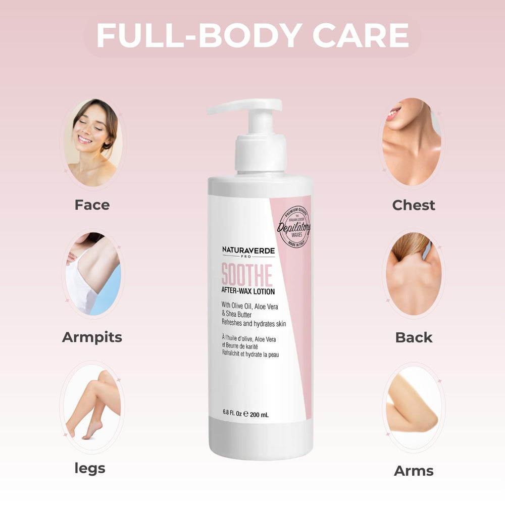 NaturaverdePro Soothe after wax lotion texture swatch demonstrates non-greasy hydration.
