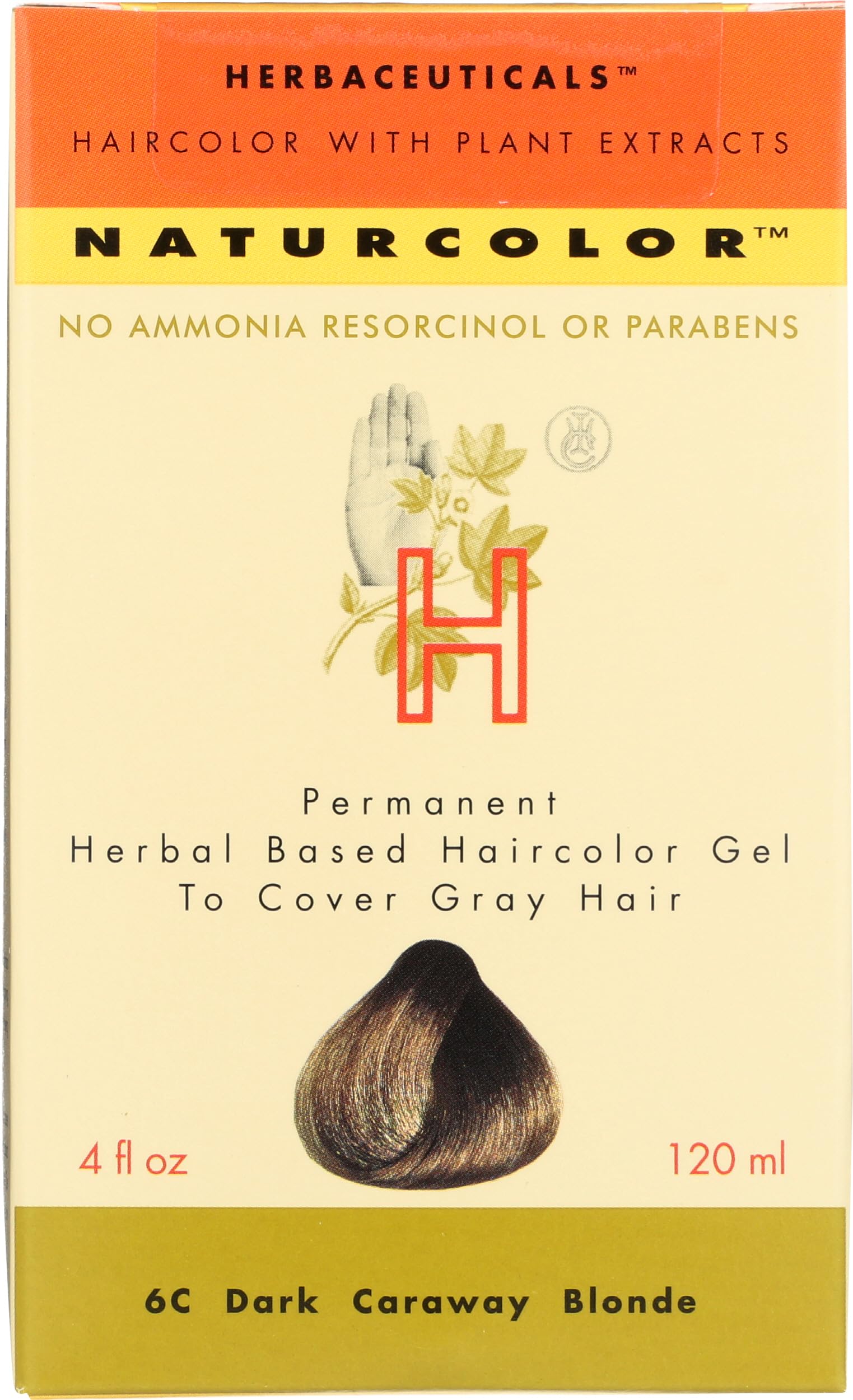 Naturcolor Dark Caraway Blonde Haircolor gel packaging showing easy color application