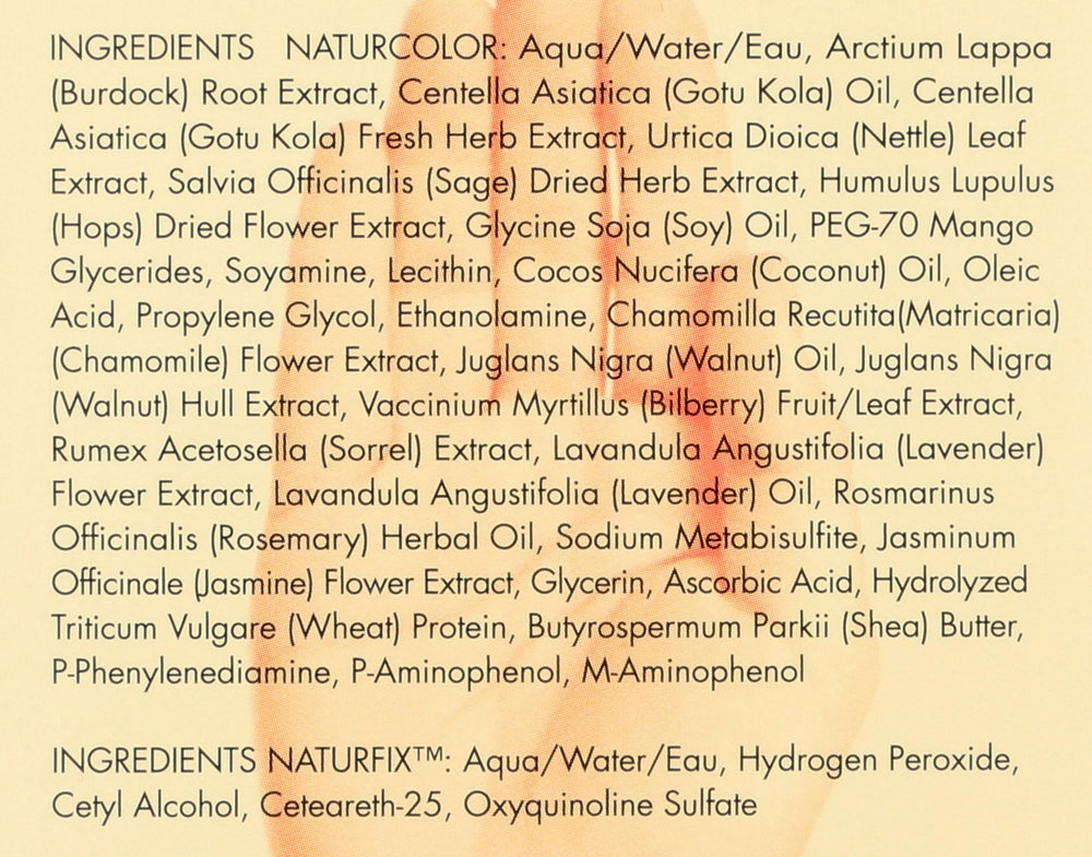 Naturcolor herbal blend with burdock, sage, lavender, rosemary for gentle color.