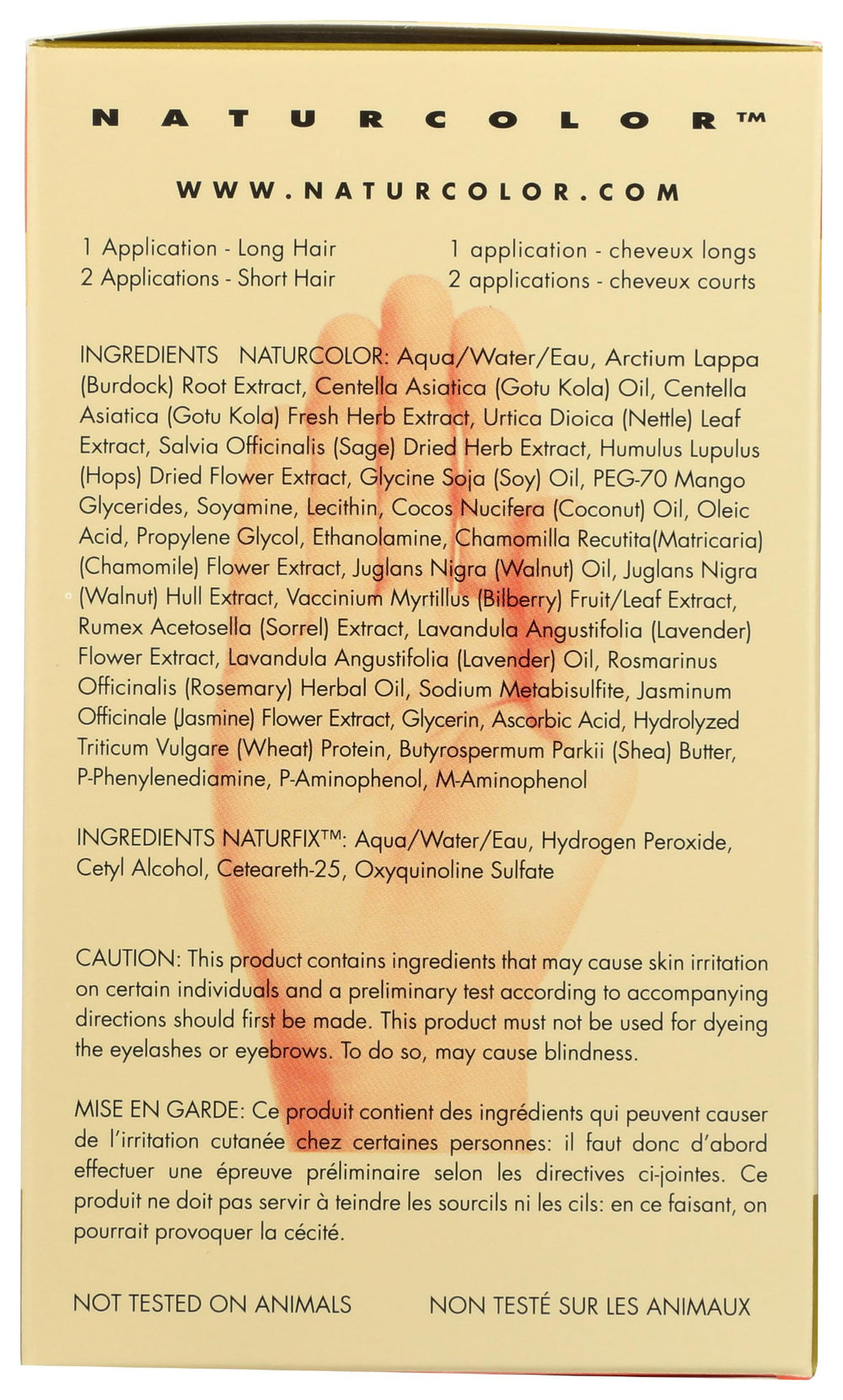 Naturcolor Italian botanicals pigments create rich, natural shade