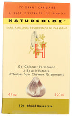 naturcolor Manzanita Blonde swatch shows even, natural-looking gray coverage.