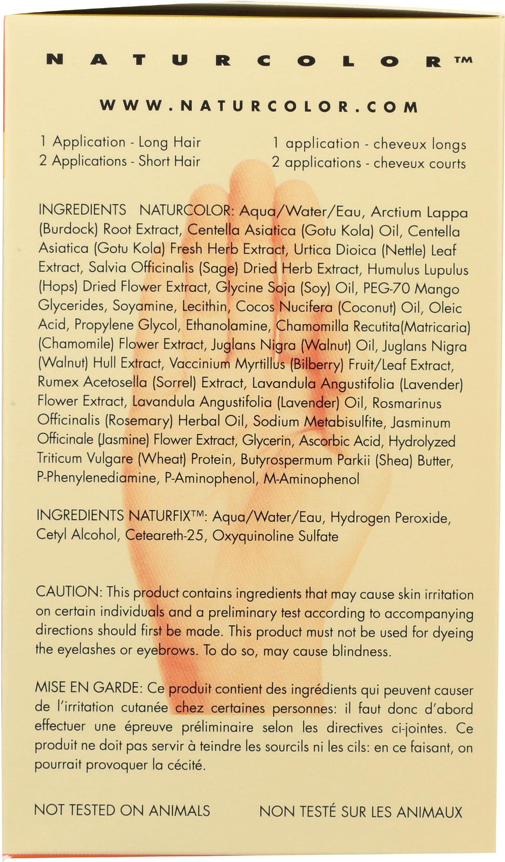 Naturcolor eco-minded packaging and plant-based formula.