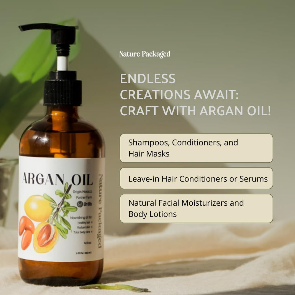 Nature Packaged Argan Oil face-application showcases hydration for facial skin