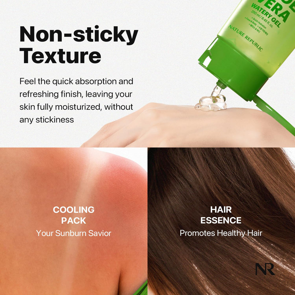Nature Republic Aloe Vera Gel offers non-sticky after-sun moisture.