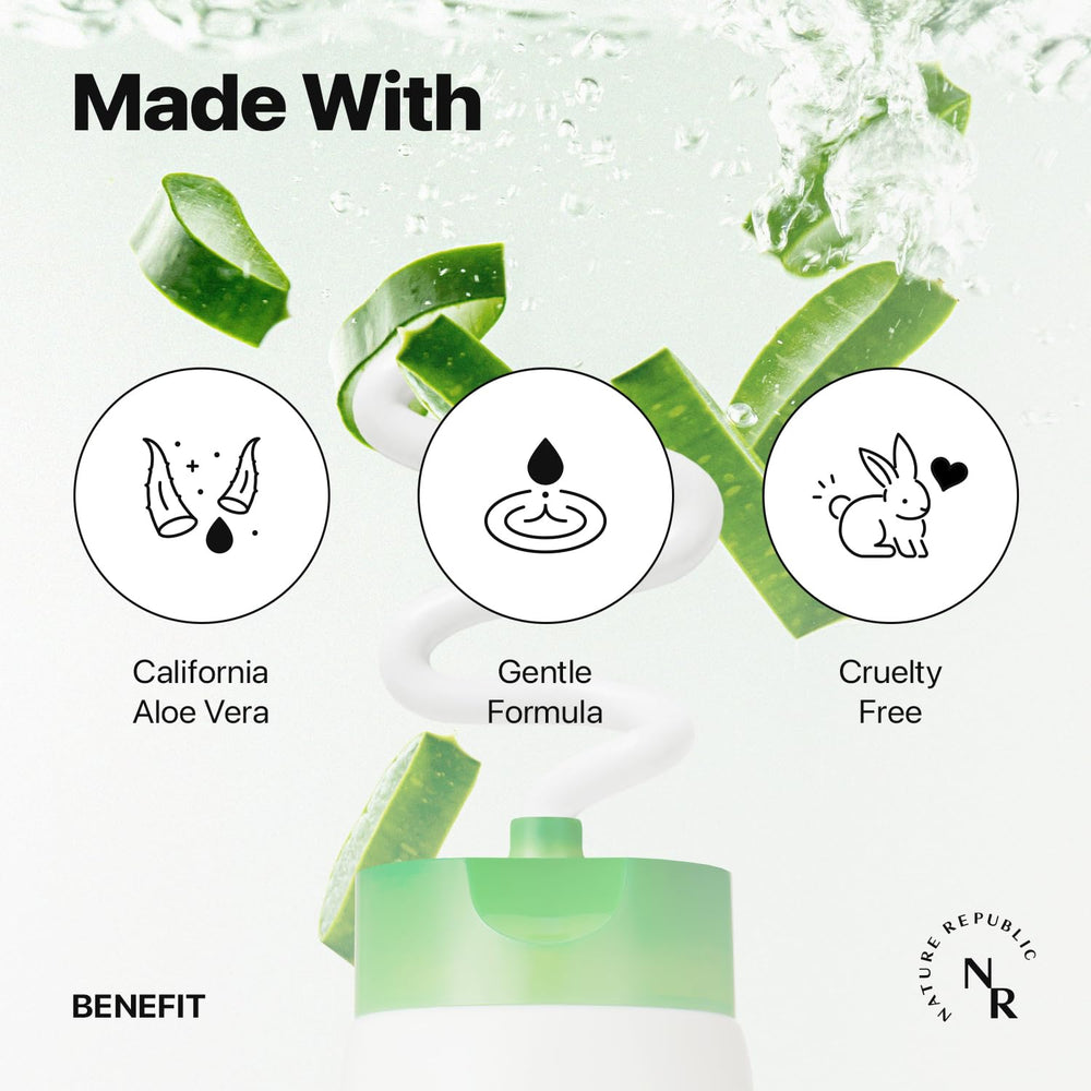 Foam lather on hand from Nature Republic Aloe Vera cleanser for refreshing cleanse