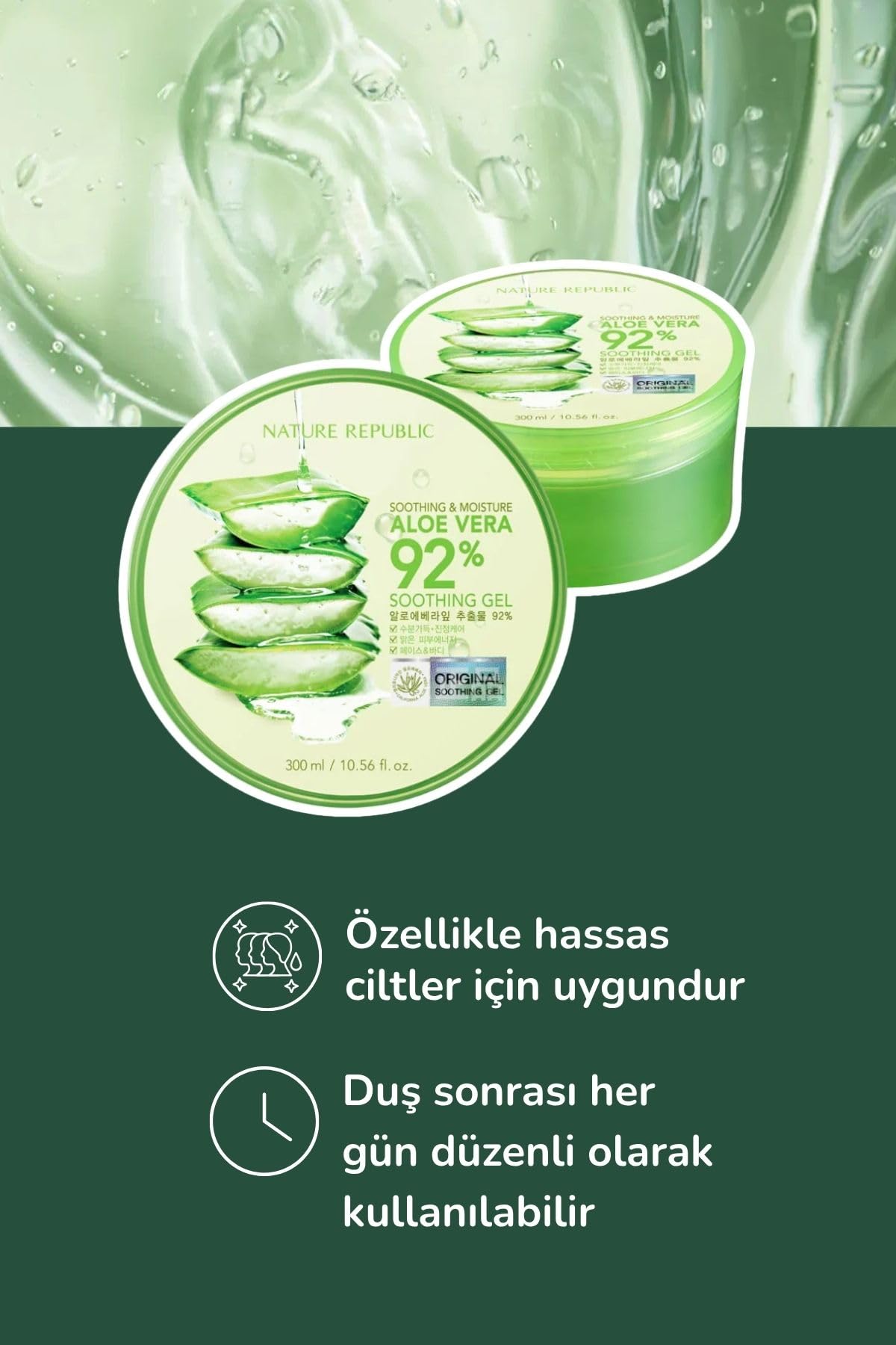 Nature Republic Aloe Vera 92% Gel is travel friendly packaging