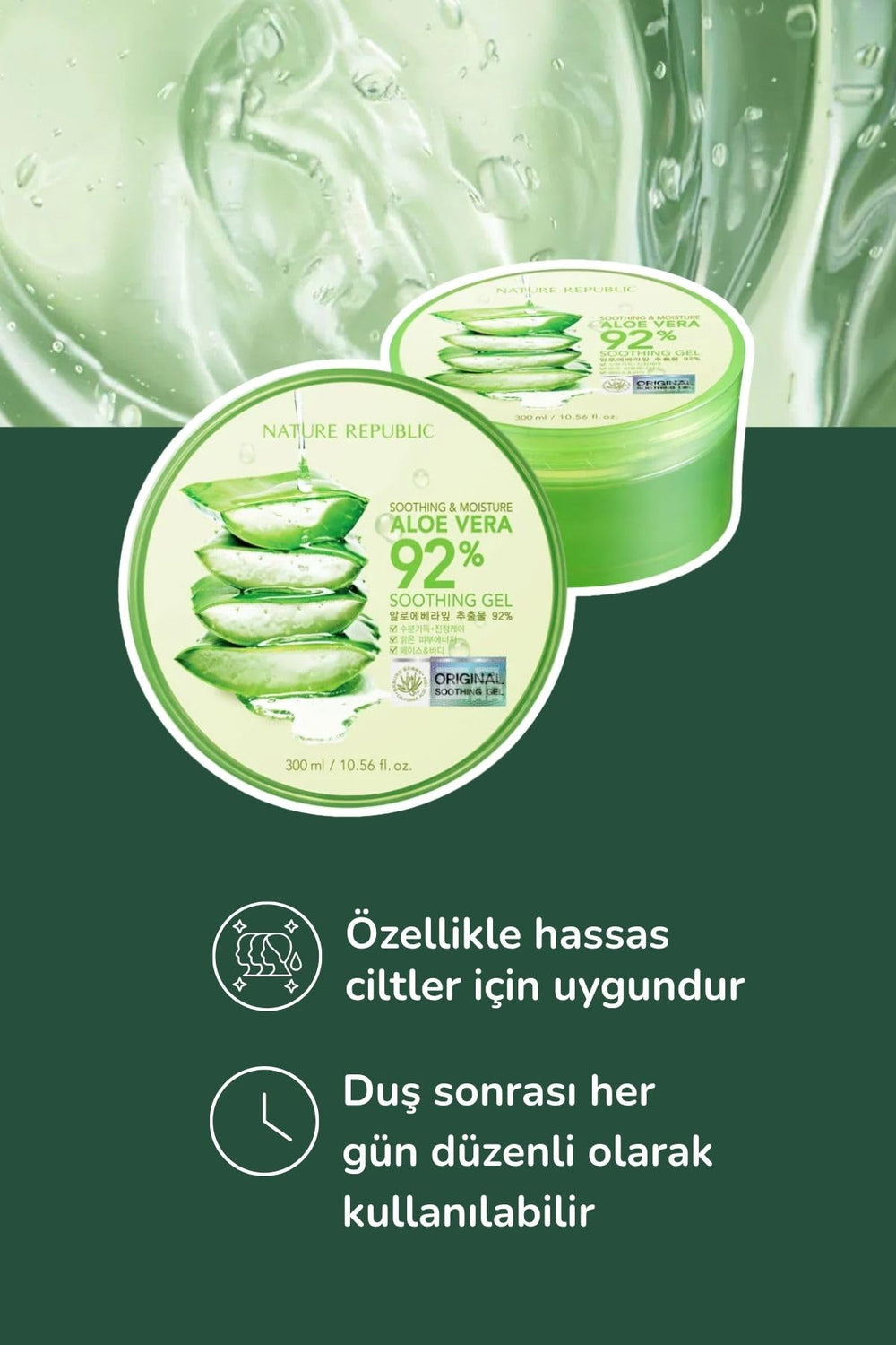 Nature Republic Aloe Vera 92% Gel is travel friendly packaging