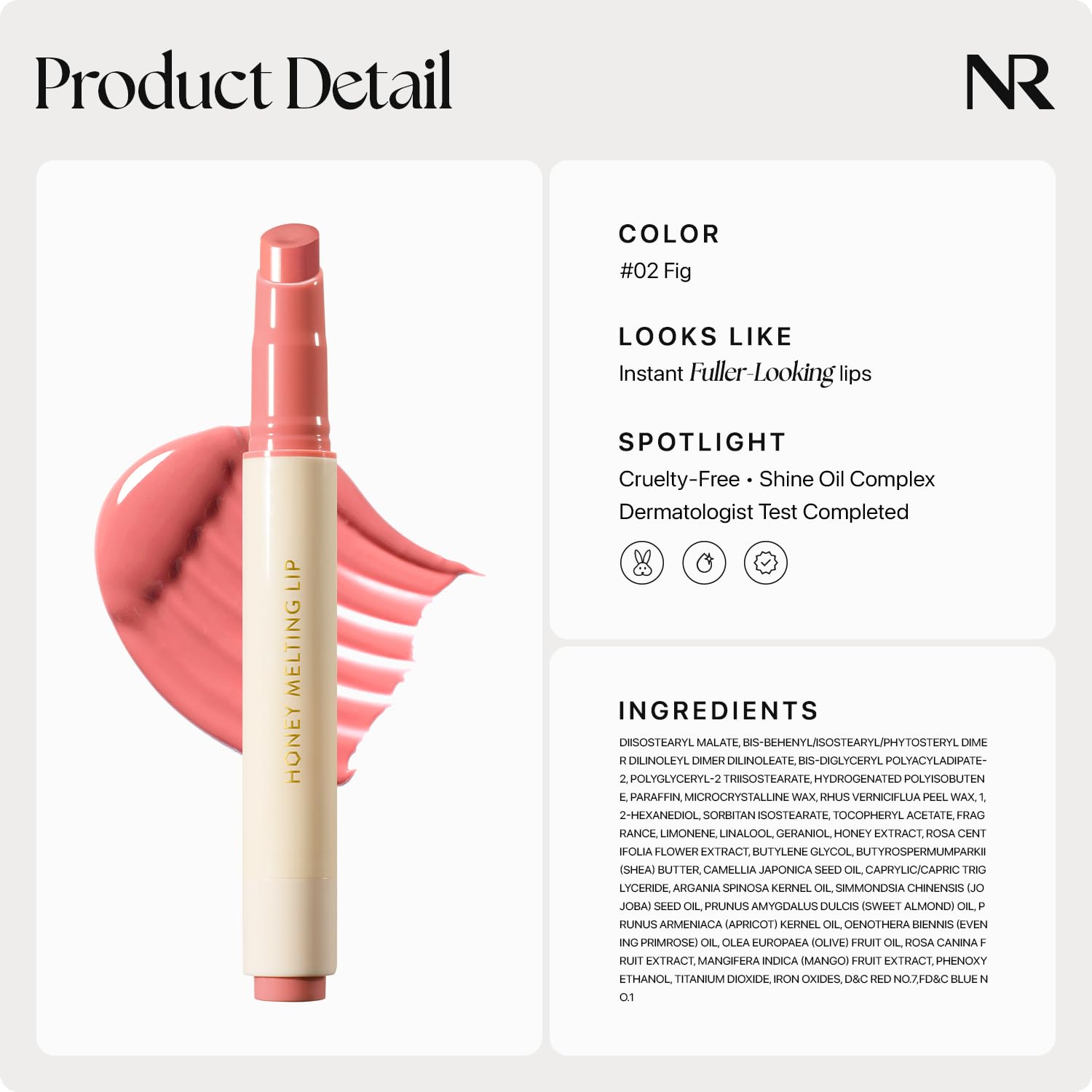 Nature Republic 02 Fig creates vibrant shade and hydrated lips.