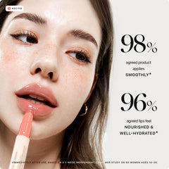 Nature Republic Honey Melting Lip Stick 02 Fig in sheer tint on lips.
