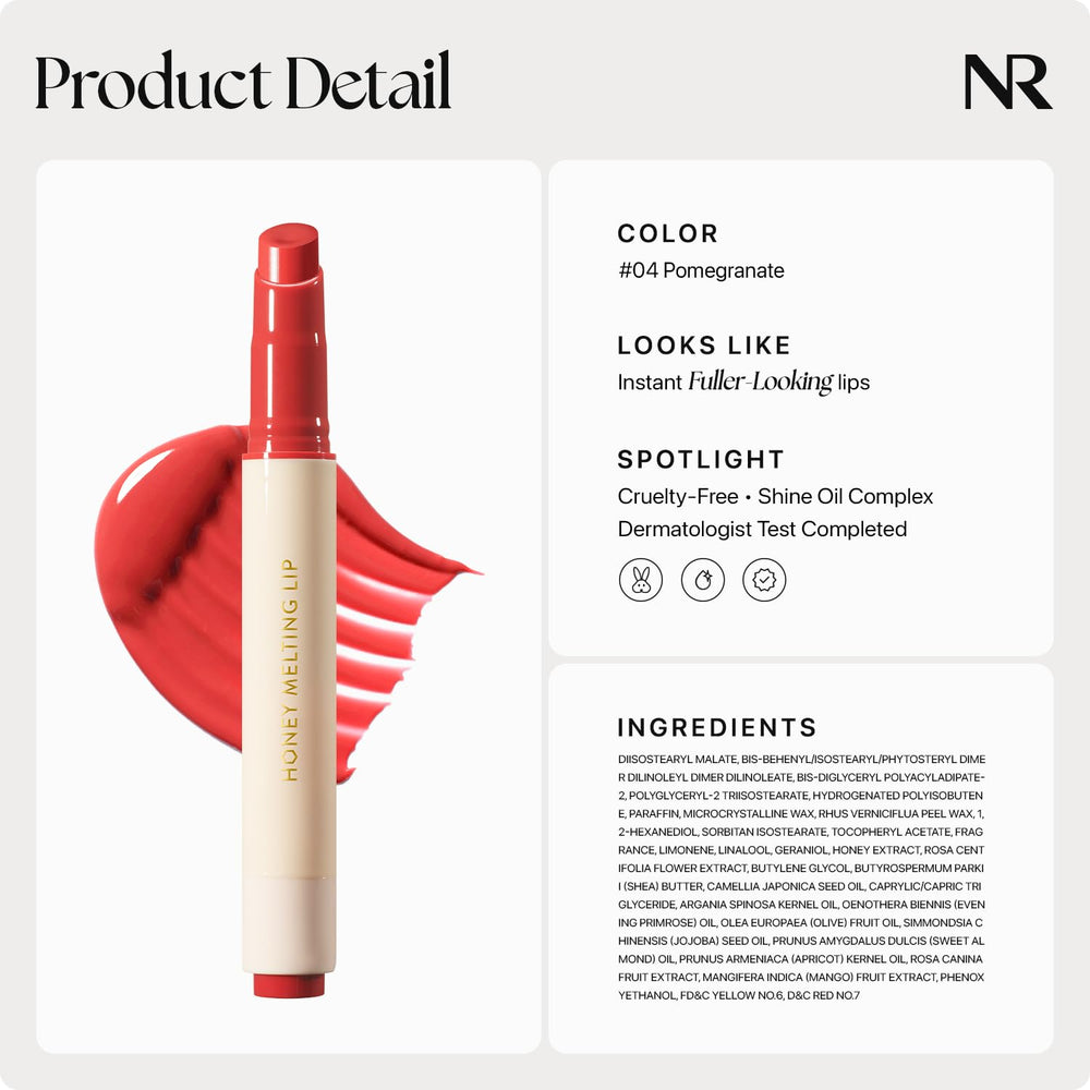 Nature Republic Honey Melting Lip 04 Pomegranate hygienic click mechanism.