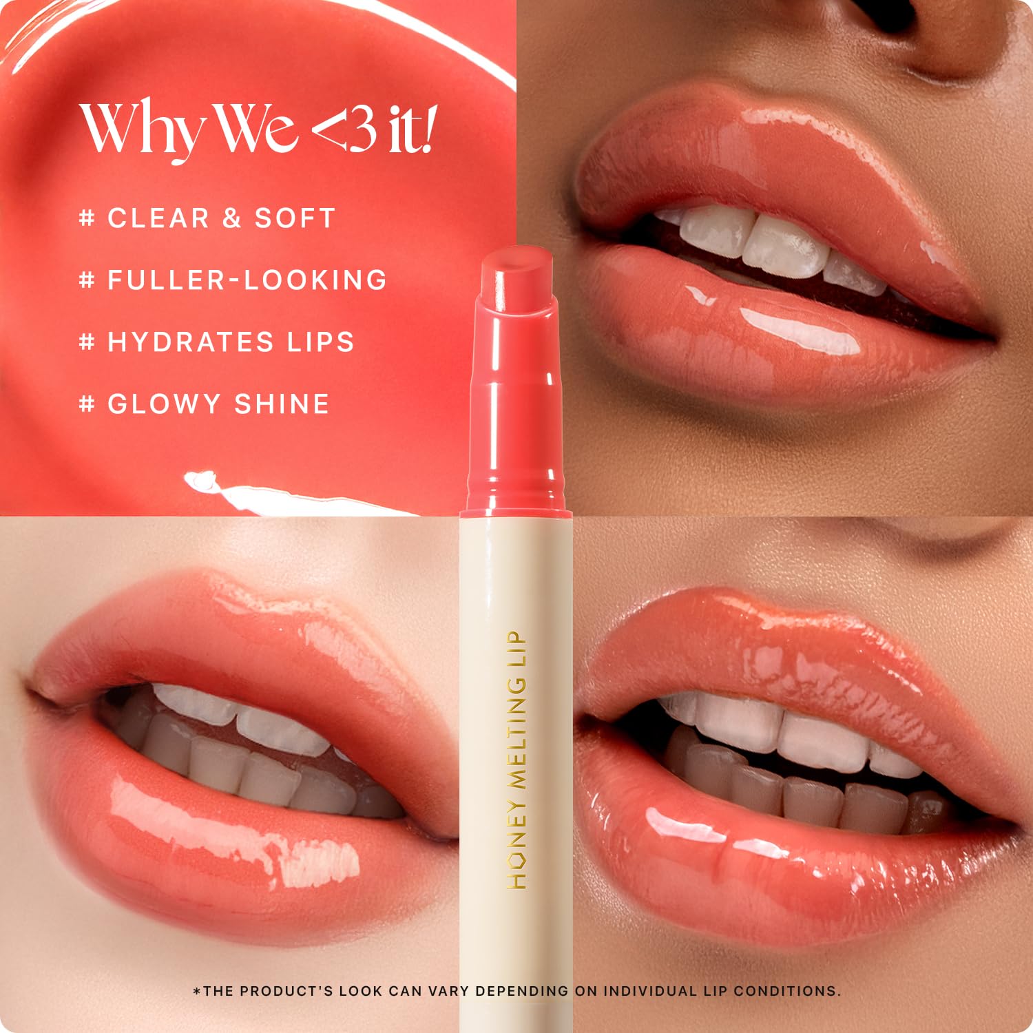 Close-up of Nature Republic Honey Melting Lip texture looks creamy.