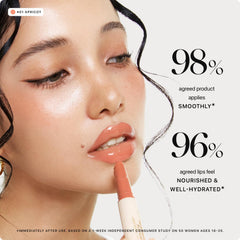 Nature Republic Honey Melting Lip Apricot close-up highlights glassy shine and hydrating feel