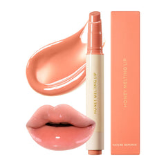 Nature Republic Honey Melting Lip Apricot tube swatch shows vibrant color and glossy finish