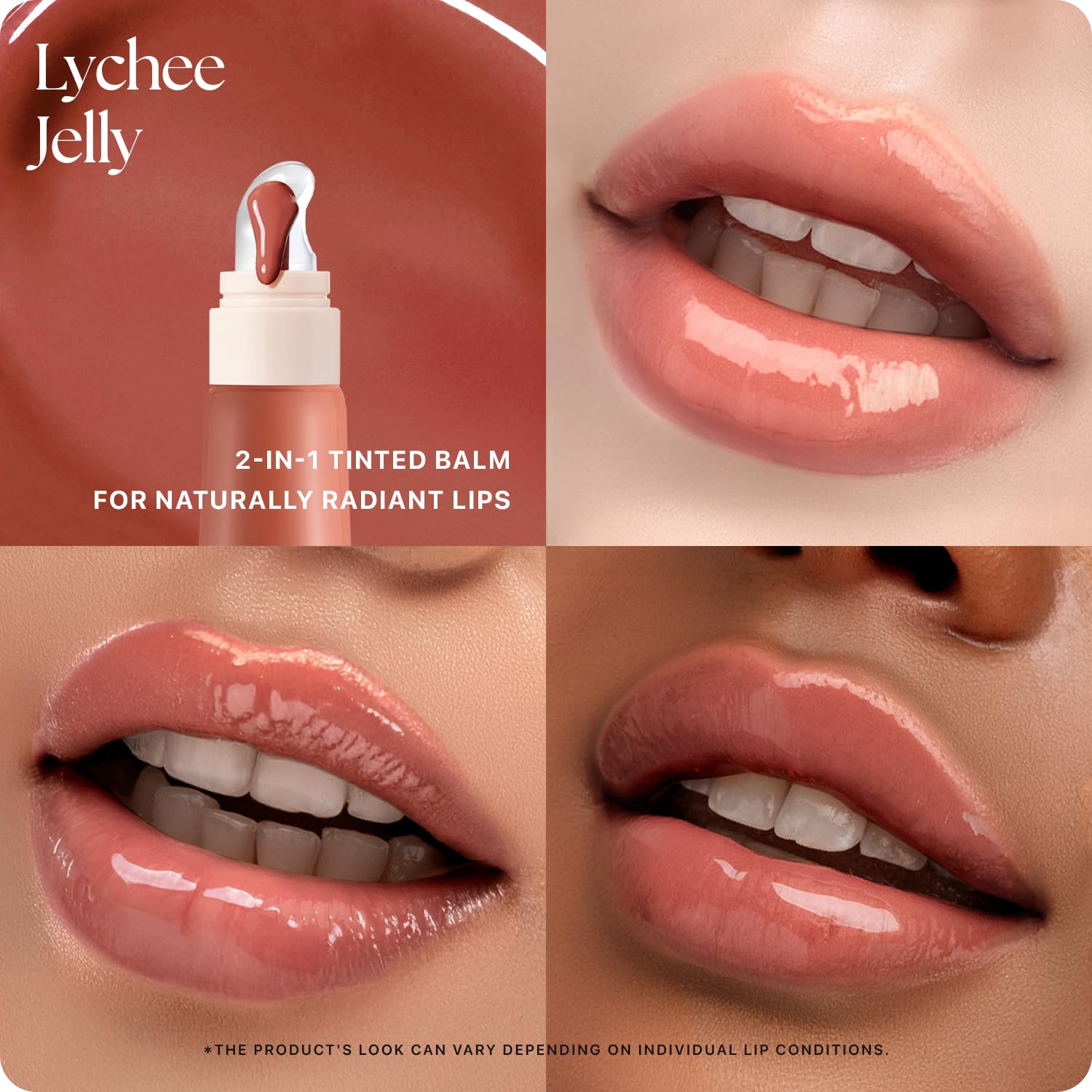 Nature Republic lip balm swatch shows glossy, non-sticky glow.