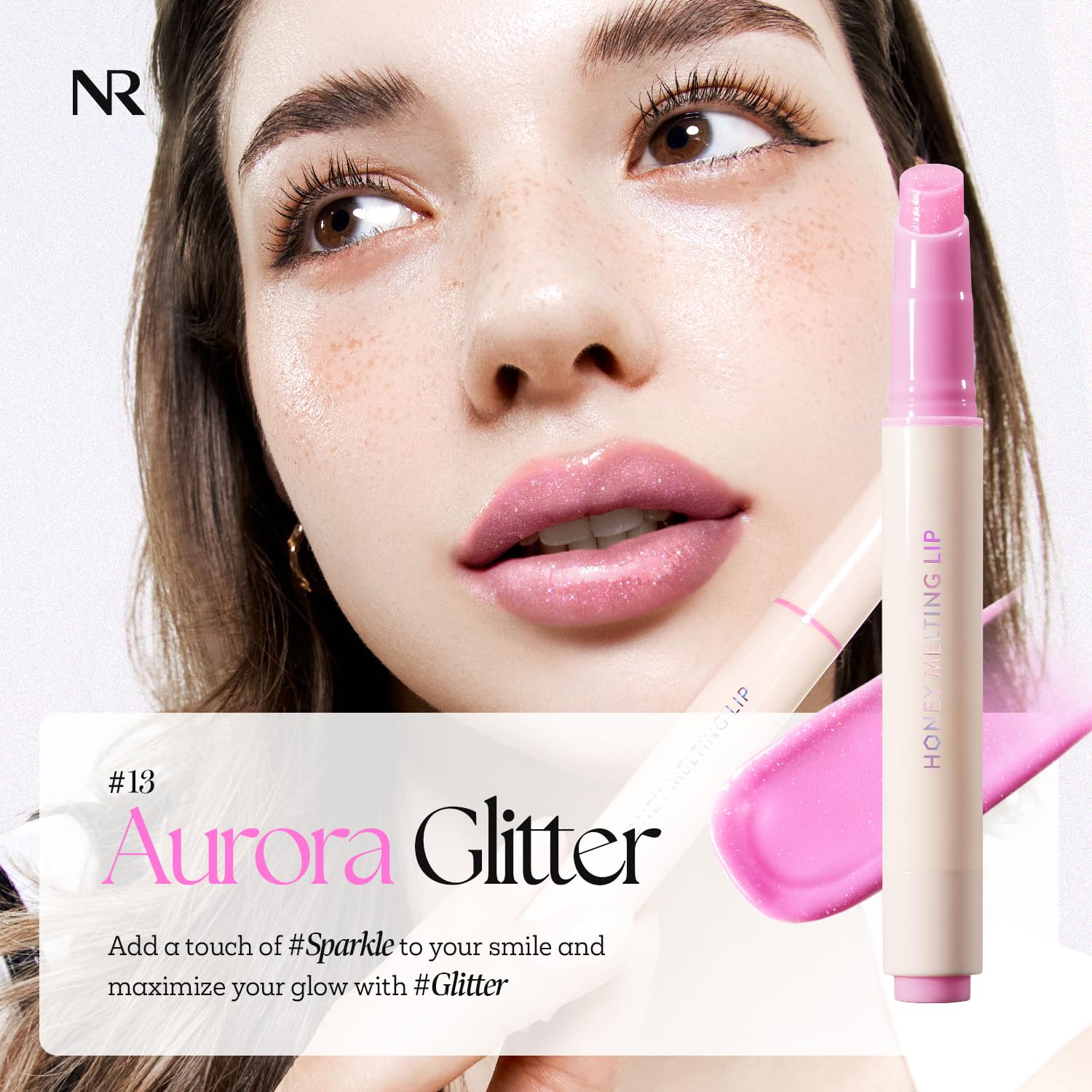 Glossy lip glitter from Nature Republic with glittery center for sparkle