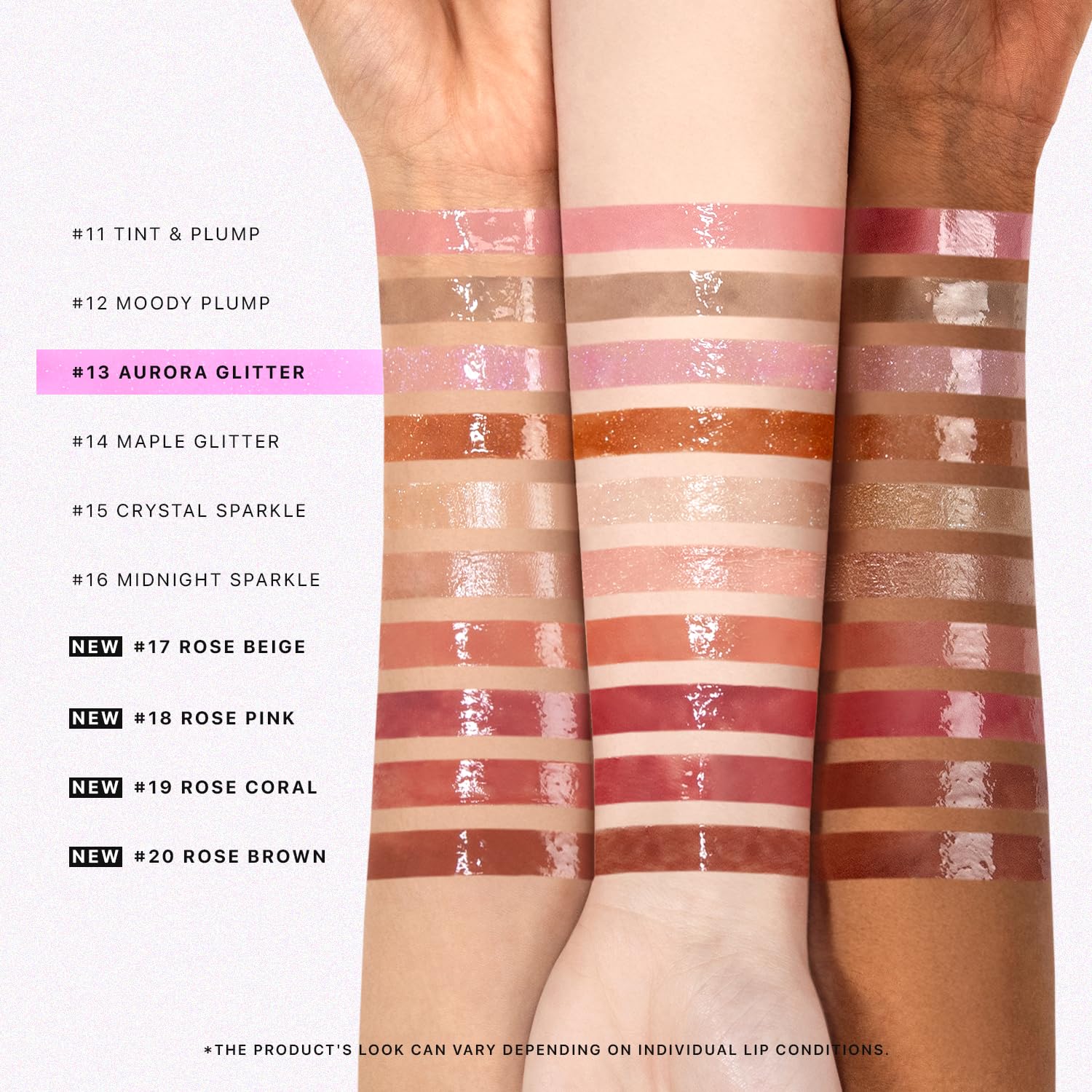Honey extract detail on Nature Republic lip glitter for glossy color