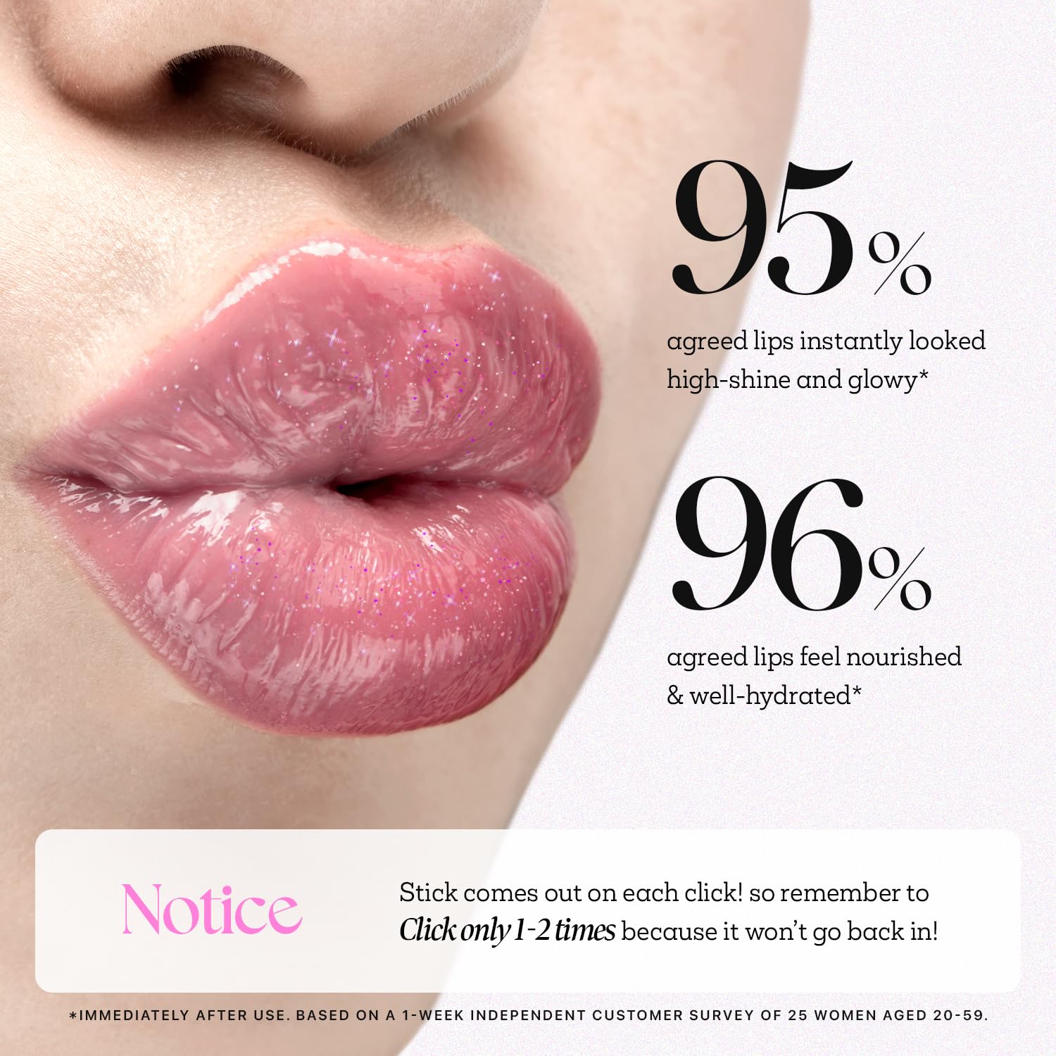 Creamy honey texture on Nature Republic lip glitter for smooth lips