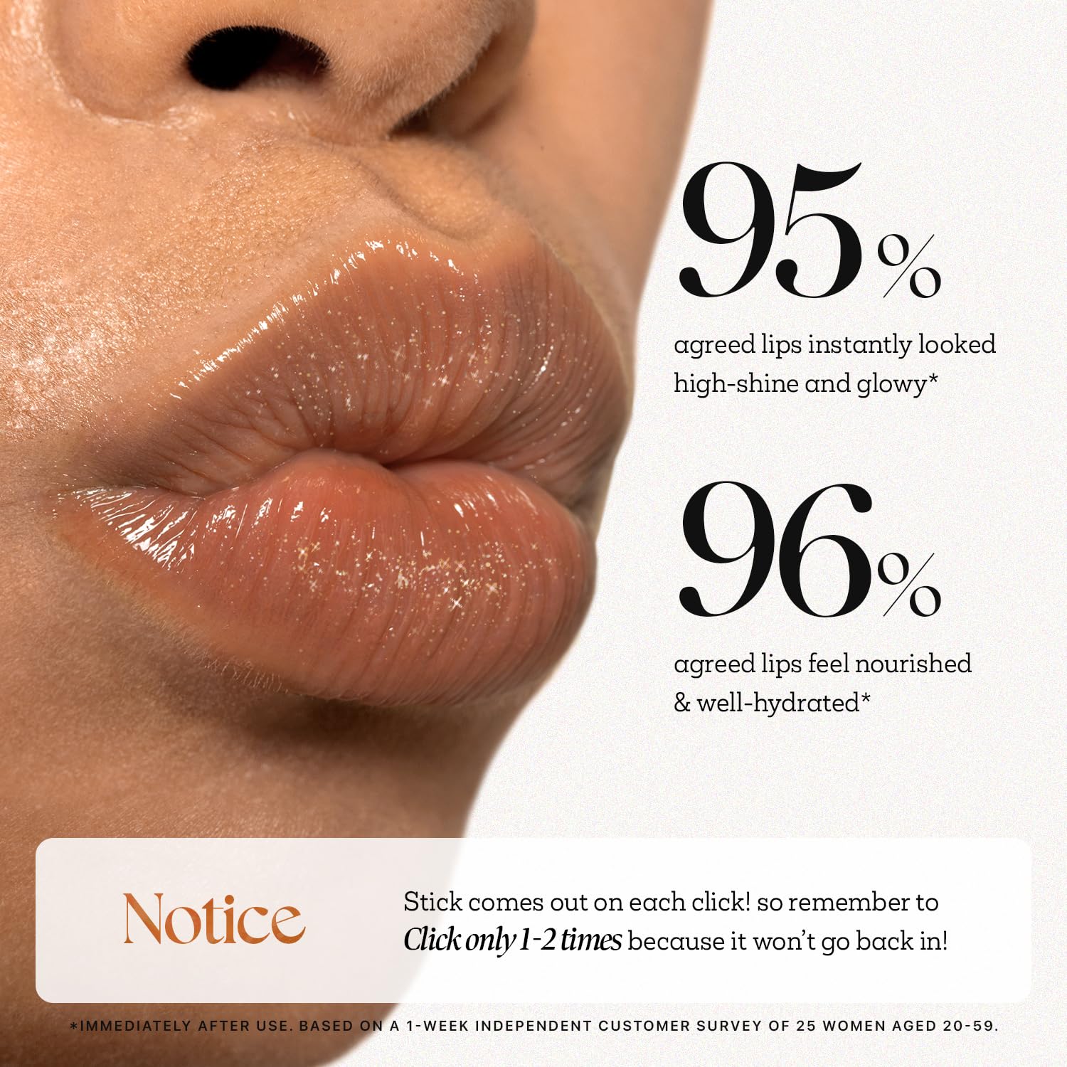 Nature Republic Honey Melting Lip Glitter application swipe for luminous color