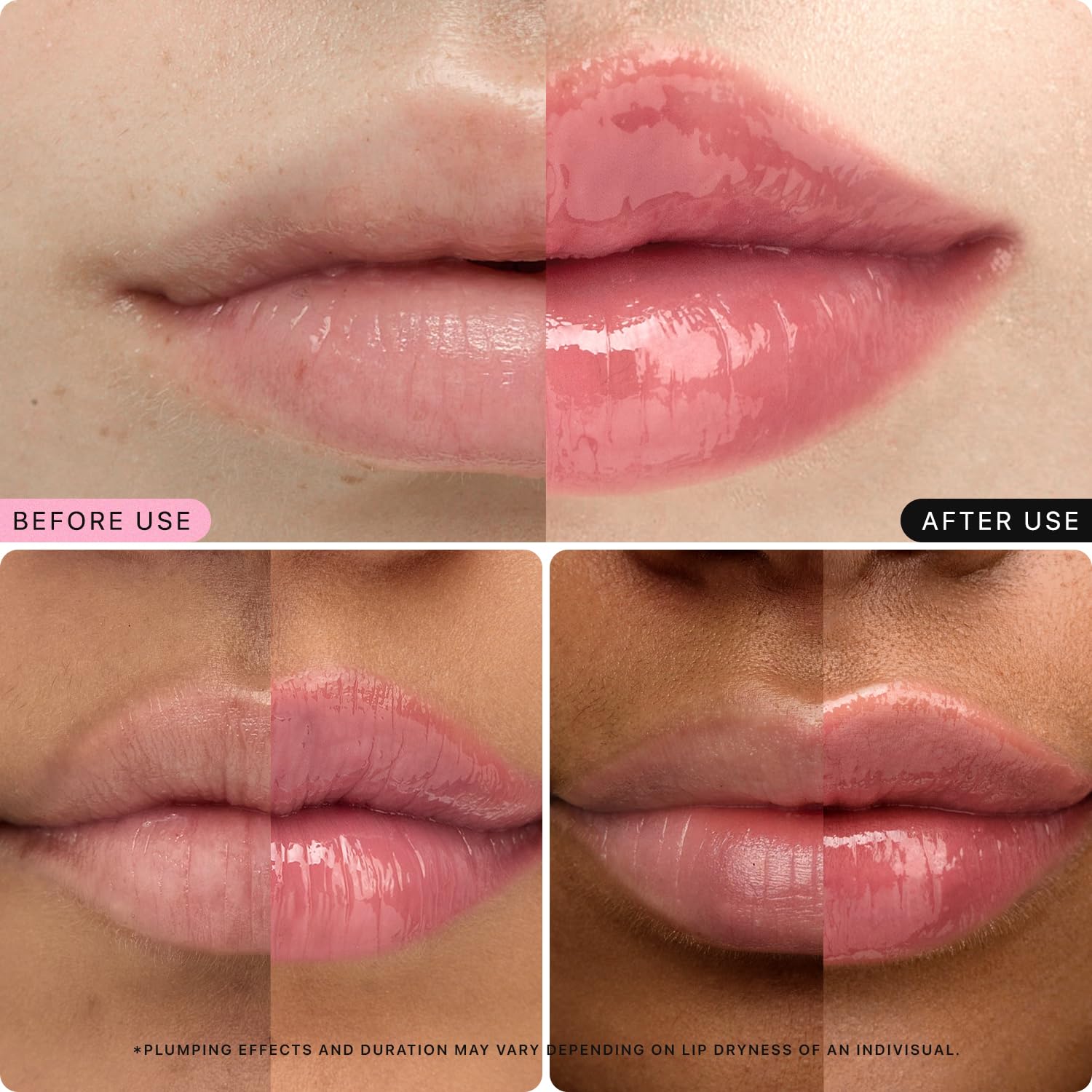 Nature Republic Honey extract on lips shows glossy moisture and a soft look.