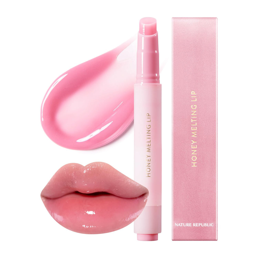 Nature Republic Honey Melting Lip Plumping 11 Pink texture swatch shows smooth, hydrated color.